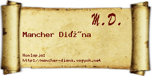 Mancher Diána névjegykártya
